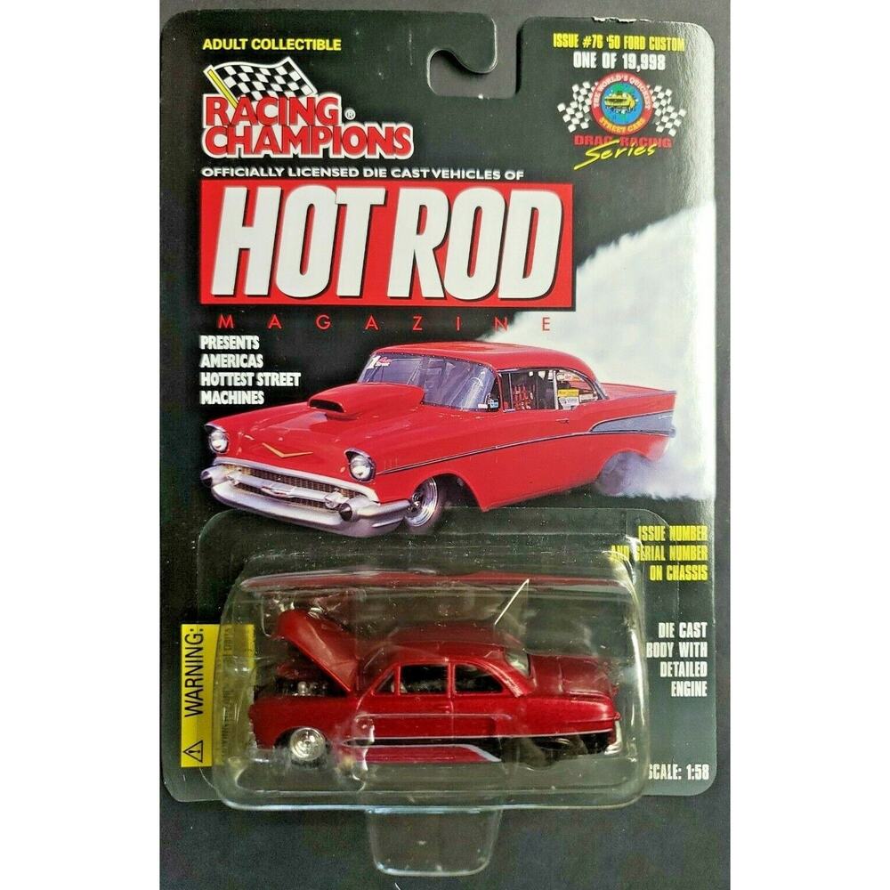 1998‎ Racing Champions #76 Hot Rod '50 Ford Custom Metallic Red 1:58 HW1